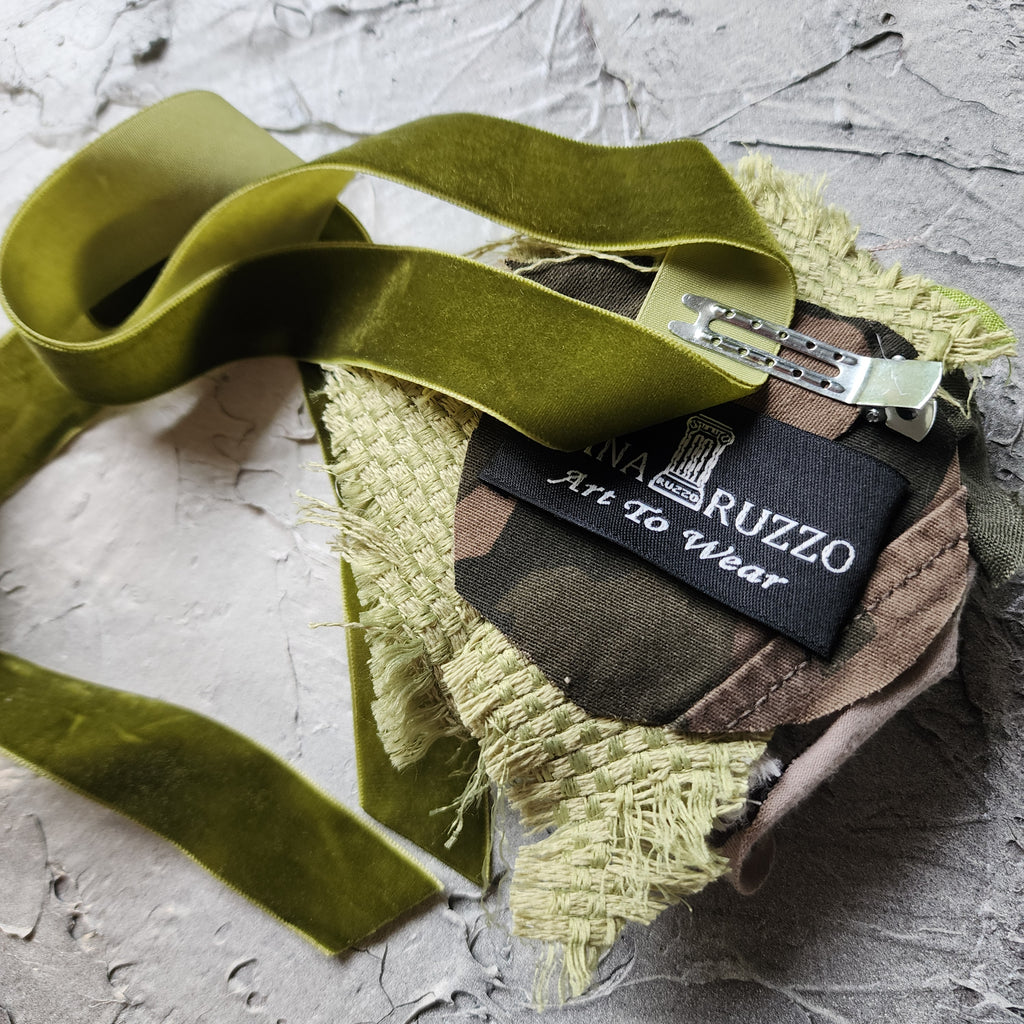 Botany Wild / Designer Necklace Antique Jabot Vintage Lace Jabot Tie Upcycled Vintage Cotton Bow Jabot Upcycled Velvet Tie