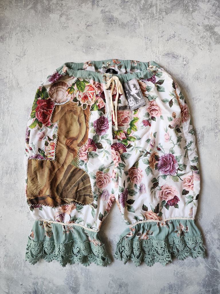Venetian Rose / Bloomers Victorian Pants Shabby Chic Aplique Botticelli Venus Portrait Patchwork Romantic Chic Patched Avant-garde