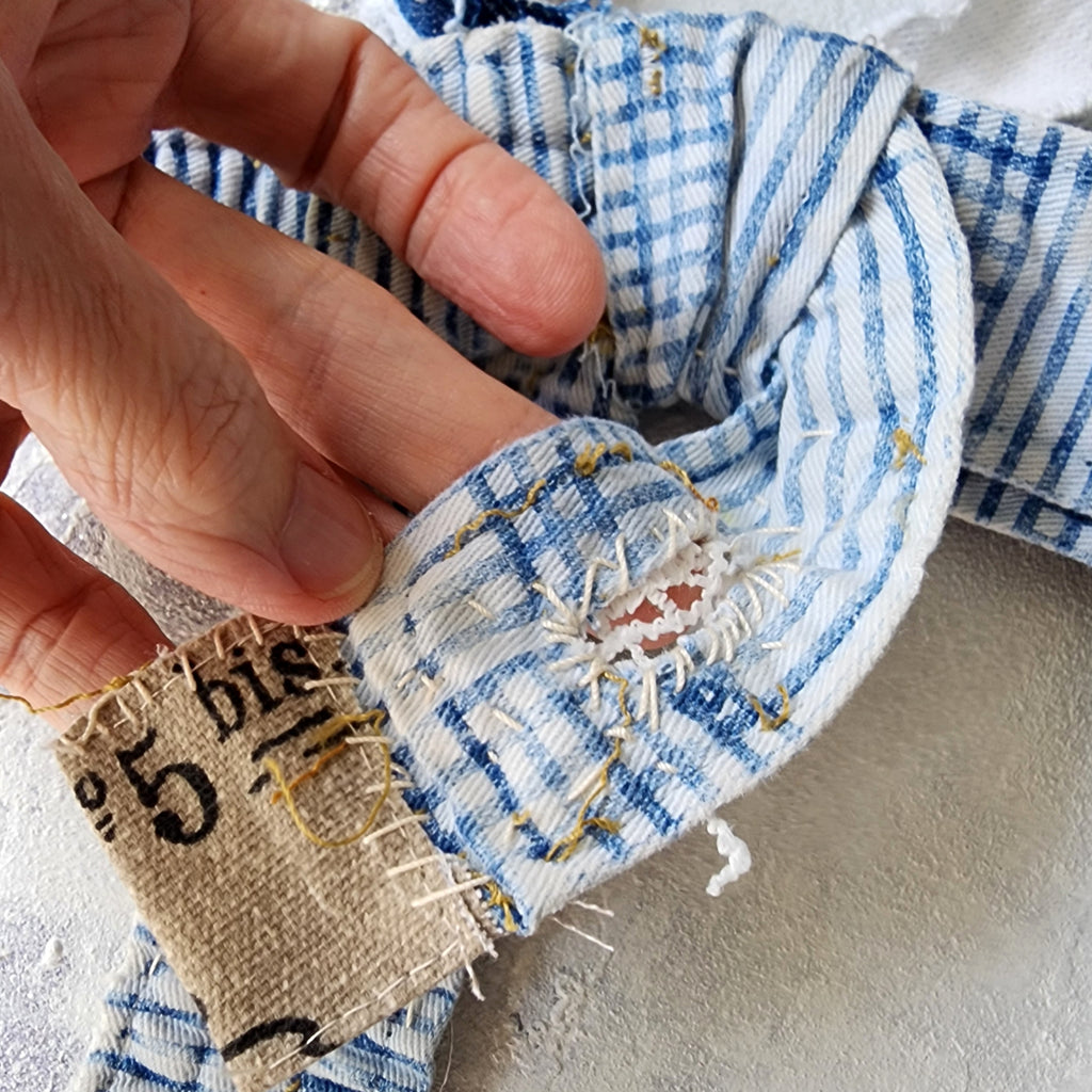 Petit Château / Boho Jabot Victorian Edwardian Bow Tie Upcycled Antique Lace European Cotton Recycled Concept Store