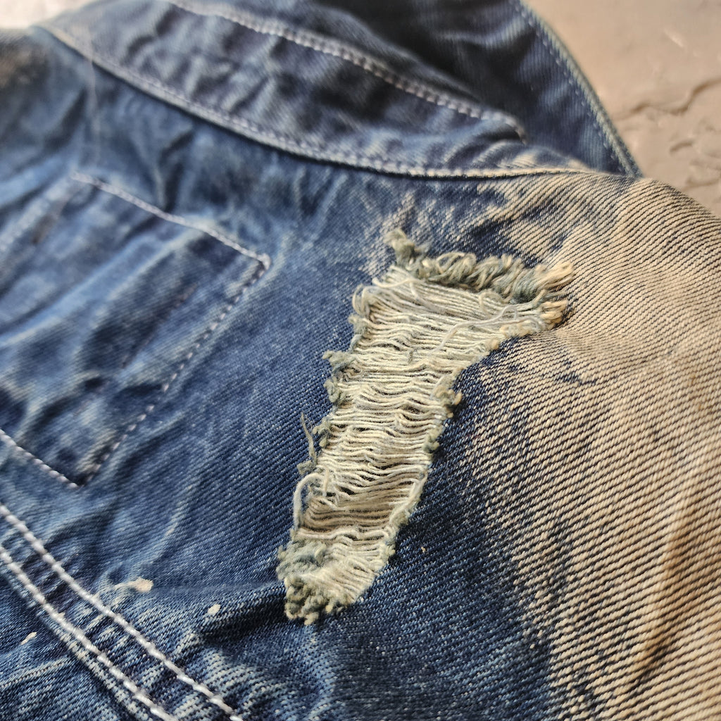 NEW STUFF / Designer Techwear Upcycled Raw Denim Vest Denim Vest Man size M Long Hippie Man Vest Concept Boro Visvim Patchwork