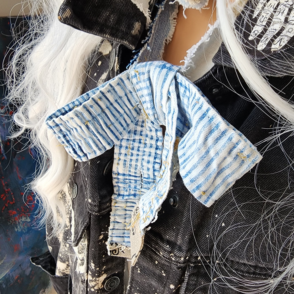 Petit Château / Boho Jabot Victorian Edwardian Bow Tie Upcycled Antique Lace European Cotton Recycled Concept Store