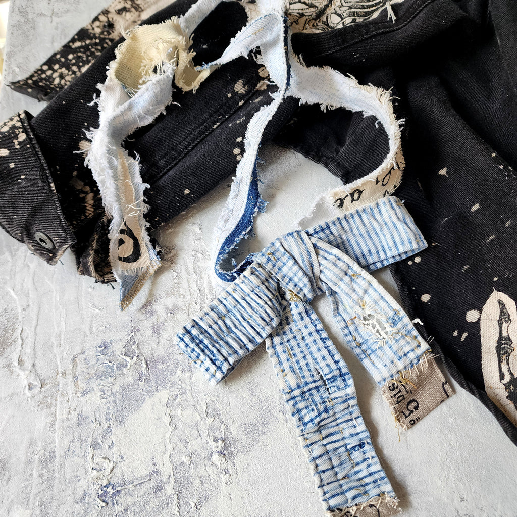 Petit Château / Boho Jabot Victorian Edwardian Bow Tie Upcycled Antique Lace European Cotton Recycled Concept Store