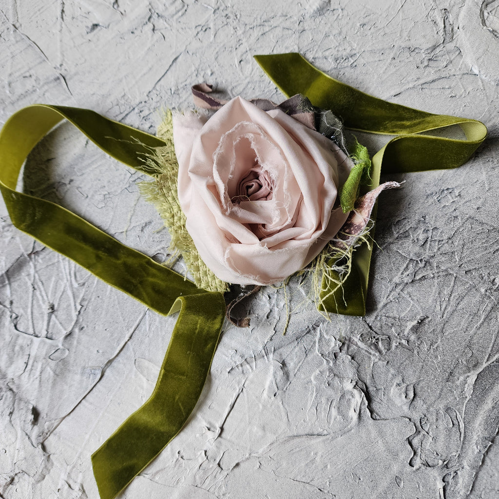 Botany Wild / Designer Necklace Antique Jabot Vintage Lace Jabot Tie Upcycled Vintage Cotton Bow Jabot Upcycled Velvet Tie