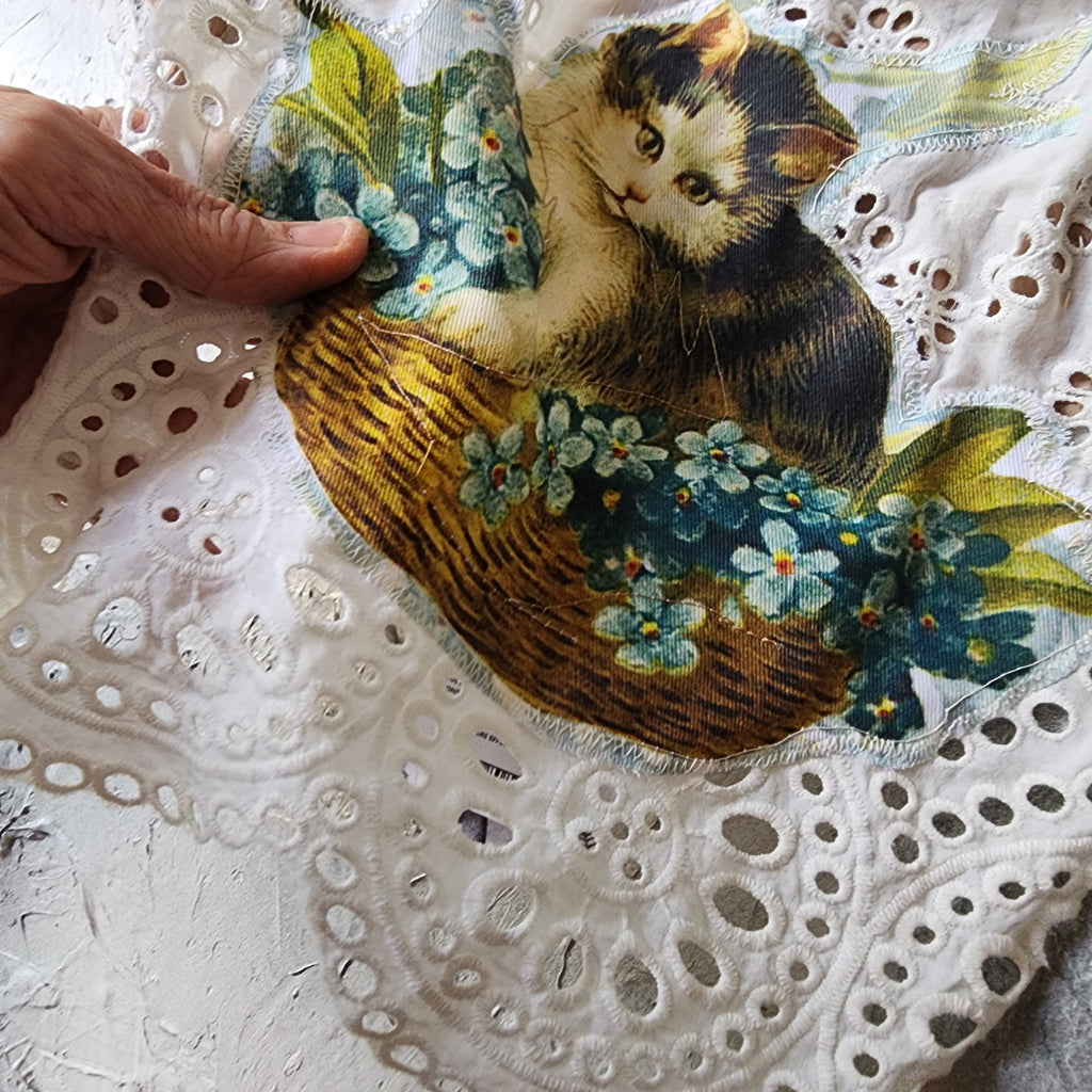 Shabbychic Cat/ Victorian ShabbyJabot Ruffle Pants Rose Print Like Boho Print madnolia Rose Concept Store Avangard