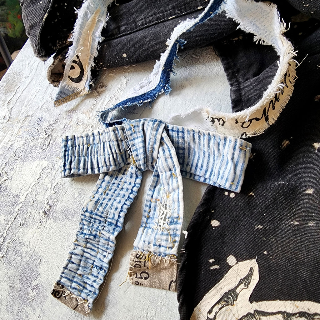 Petit Château / Boho Jabot Victorian Edwardian Bow Tie Upcycled Antique Lace European Cotton Recycled Concept Store