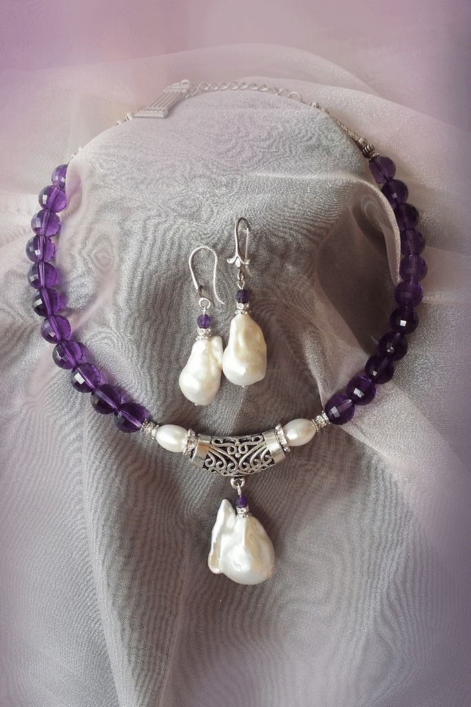 Levadia / Designer Jewelry Silver Set Natural Baroque Pearls Hypoallergenic Jewelry Most Popular Jewelry Gift For Women