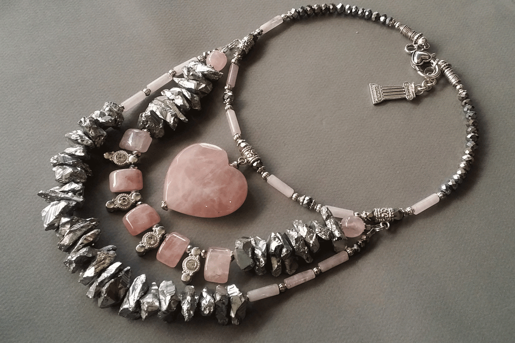 Legend Of LA CORAZÓN / Designer Jewelry Silver Pendant Genuine Rose Quartz Big Heart Necklace Boho Artisan Jewelry Gift Necklace