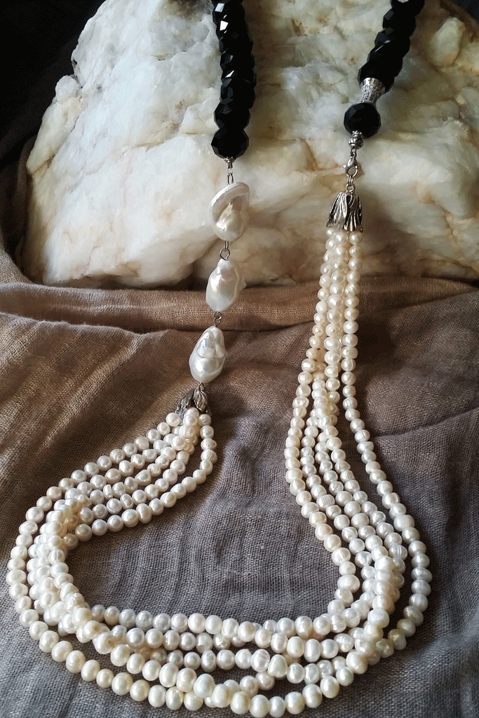 Mother of the Bride / Designer Jewelry Silver Pendant Large Genuine Baroque Pearl Unique Pearls Jewelry Gift For Lady Big Pearl Necklace