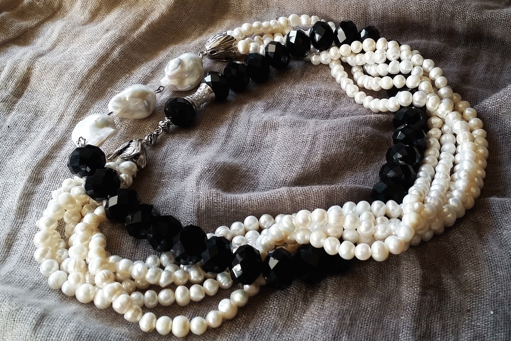 Mother of the Bride / Designer Jewelry Silver Pendant Large Genuine Baroque Pearl Unique Pearls Jewelry Gift For Lady Big Pearl Necklace