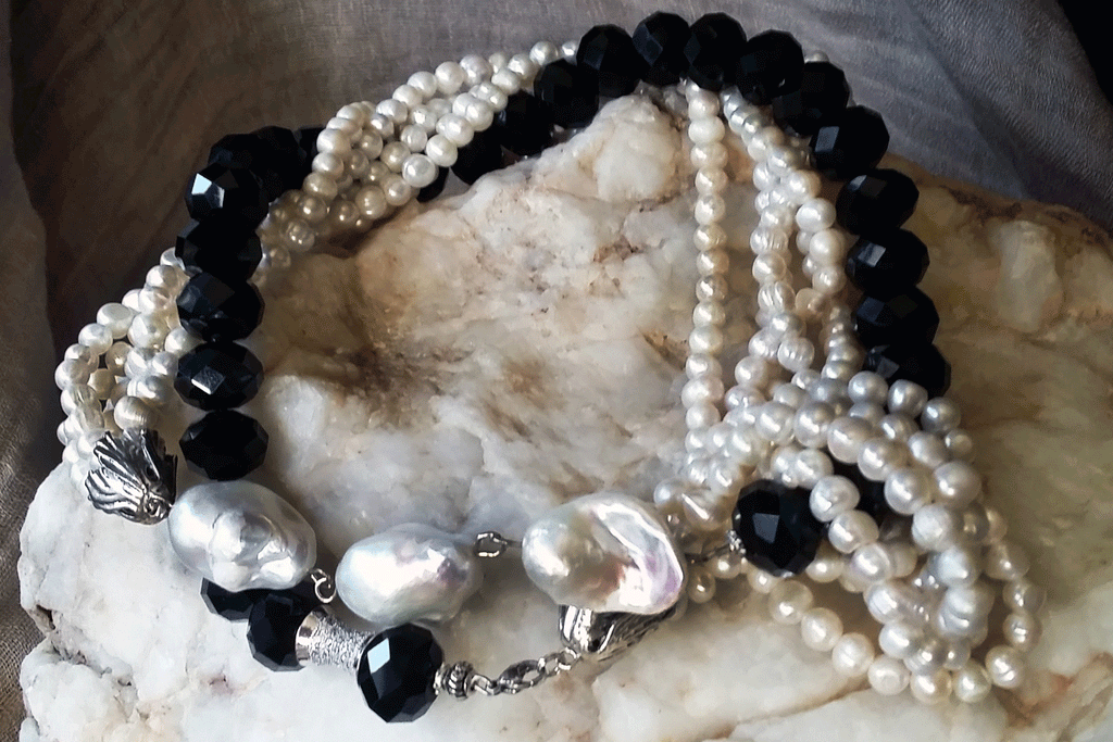 Mother of the Bride / Designer Jewelry Silver Pendant Large Genuine Baroque Pearl Unique Pearls Jewelry Gift For Lady Big Pearl Necklace