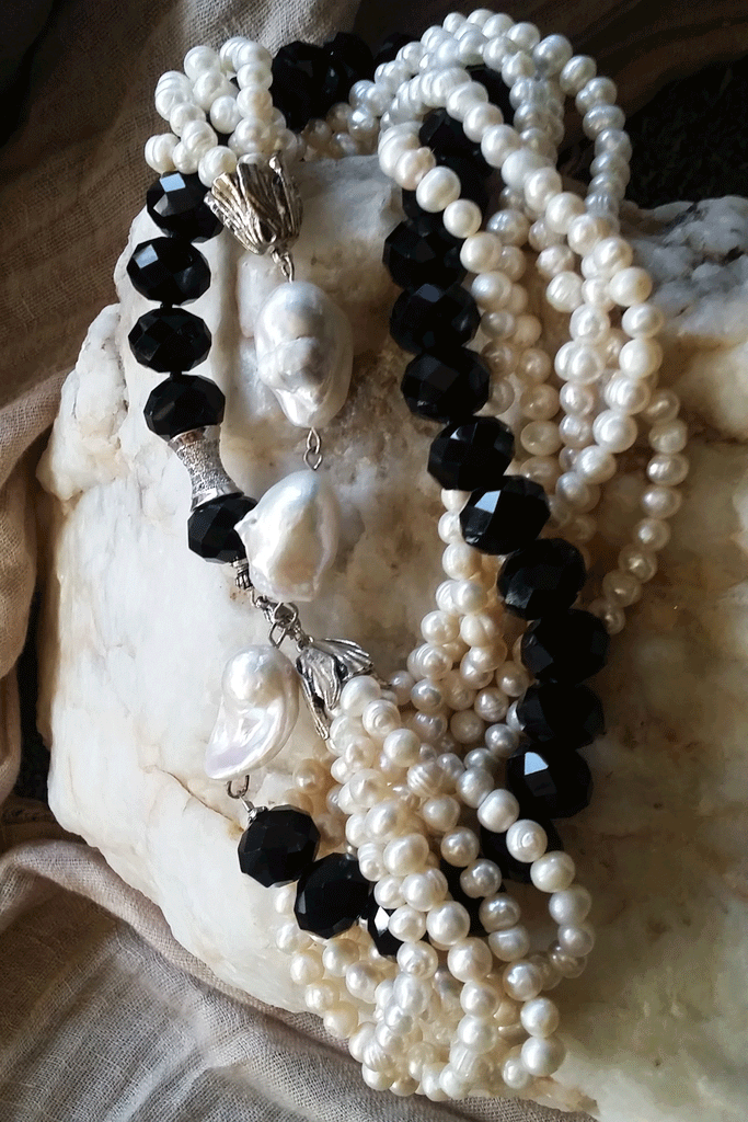 Mother of the Bride / Designer Jewelry Silver Pendant Large Genuine Baroque Pearl Unique Pearls Jewelry Gift For Lady Big Pearl Necklace