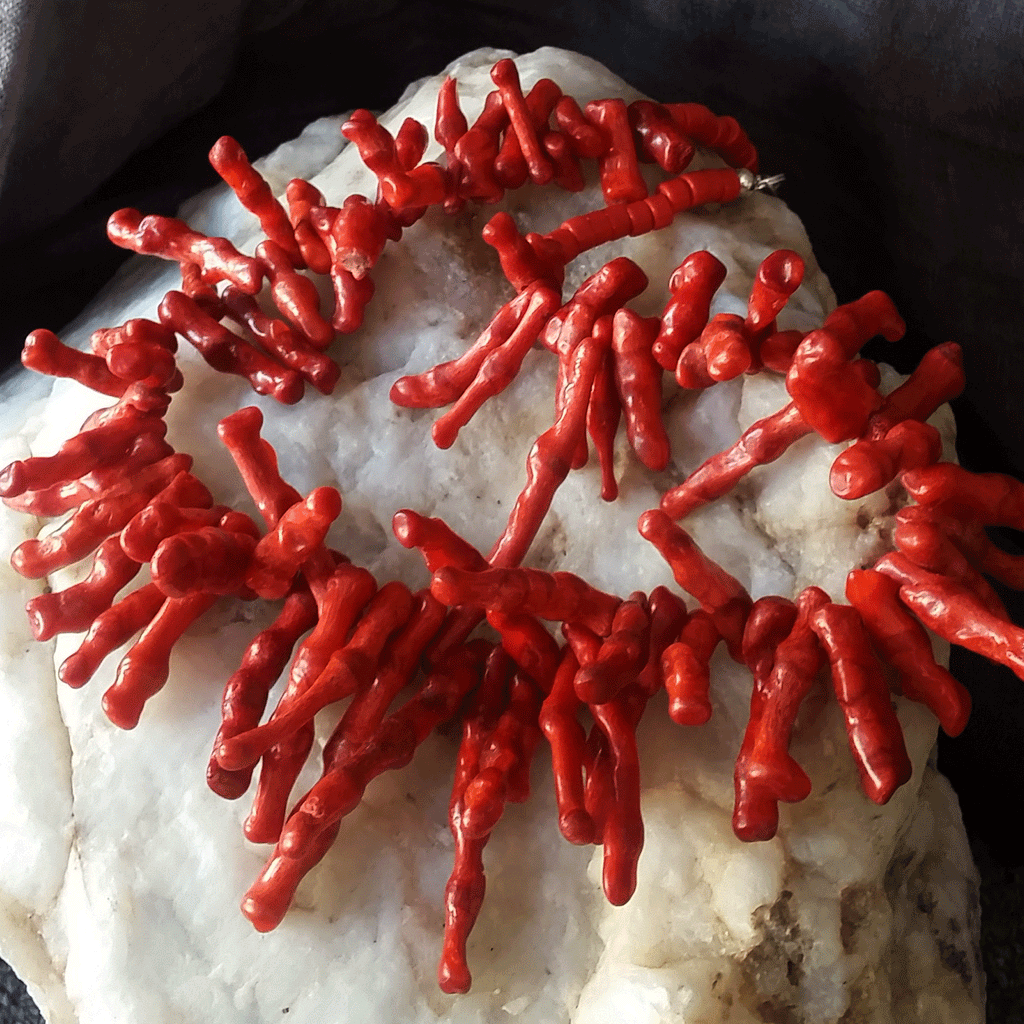 Alghero / Designer Coral Jewelry Natural Red Coral Necklace Premium Italian Coral Alghero Coral Genuine Stones Necklace Gift for Lady