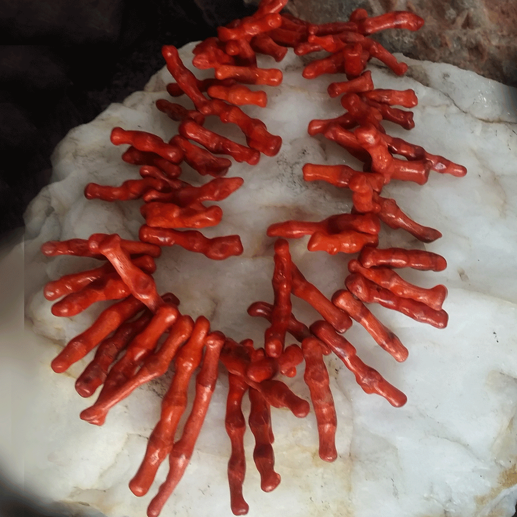Alghero / Designer Coral Jewelry Natural Red Coral Necklace Premium Italian Coral Alghero Coral Genuine Stones Necklace Gift for Lady