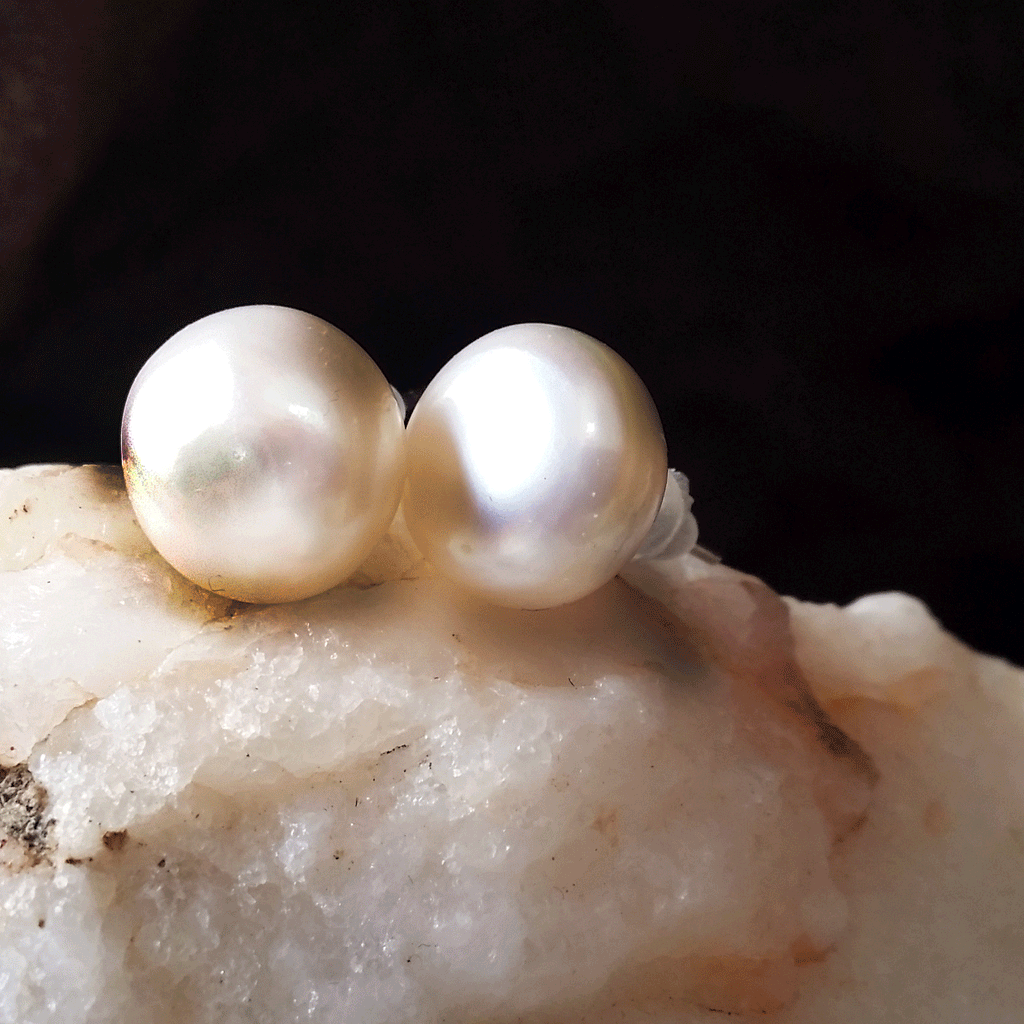 Hello And Goodbye / Designer Jewelry Silver Earrings Natural White Pearls Hypoallergenic Studs Most Popular Jewelry Gift For Women
