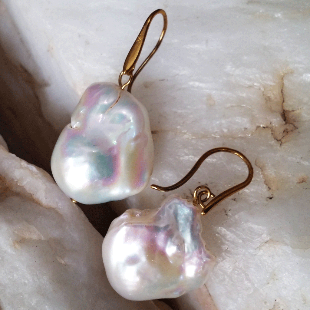 Femina / Designer Jewelry Gold Earrings Natural Baroque Pearls Hypoallergenic Jewelry Most Popular Jewelry Gift For Women