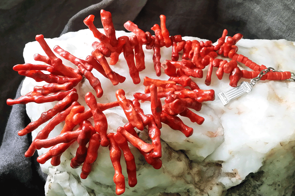 Alghero / Designer Coral Jewelry Natural Red Coral Necklace Premium Italian Coral Alghero Coral Genuine Stones Necklace Gift for Lady