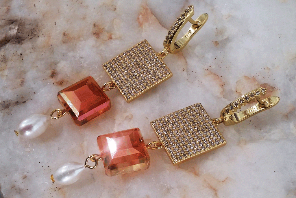 100 Degrees Of Shine / Designer Jewelry Gold Earrings Natural Pearls Hypoallergenic Jewelry Most Popular Jewelry Gift For Women