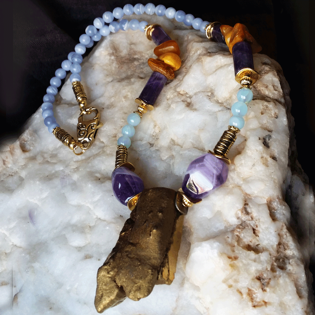 They Are Back / Bohemian Mens Necklace Natural Hematite Pyrite Chocker Massive Man necklace