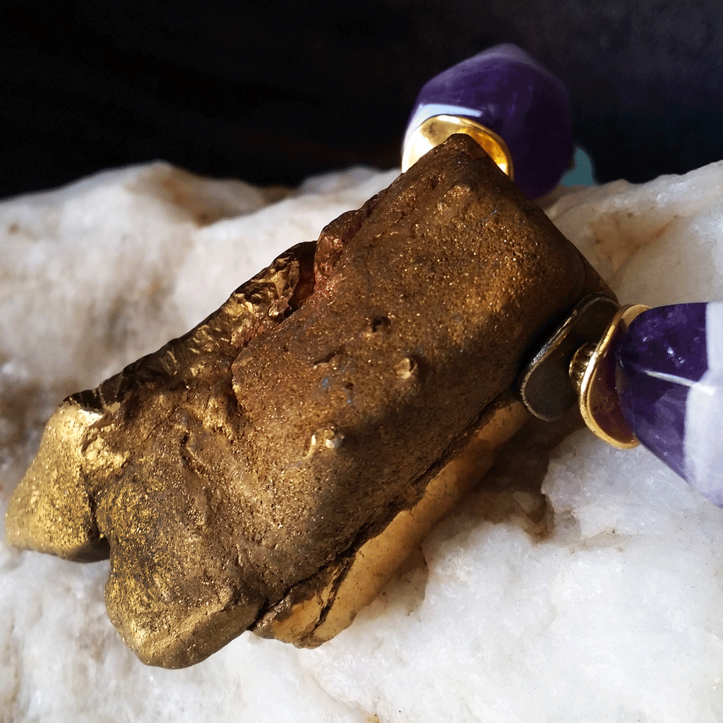 They Are Back / Bohemian Mens Necklace Natural Hematite Pyrite Chocker Massive Man necklace