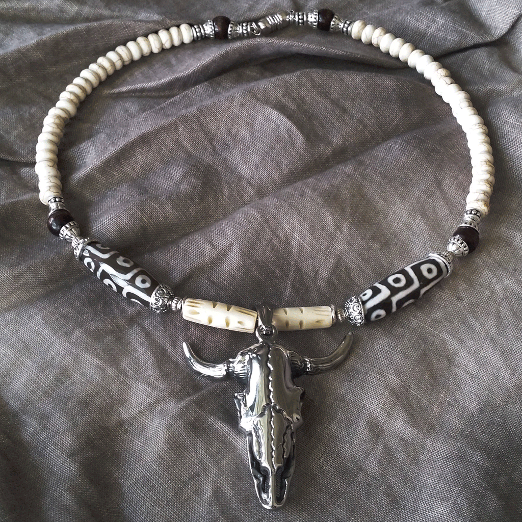 Los Alamos / Bohemian Mens Necklace Natural Stones Chocker Massive Man necklace