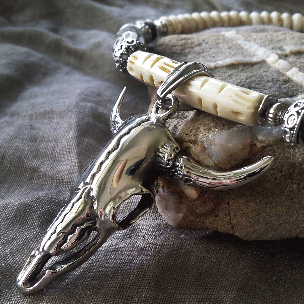 Los Alamos / Bohemian Mens Necklace Natural Stones Chocker Massive Man necklace