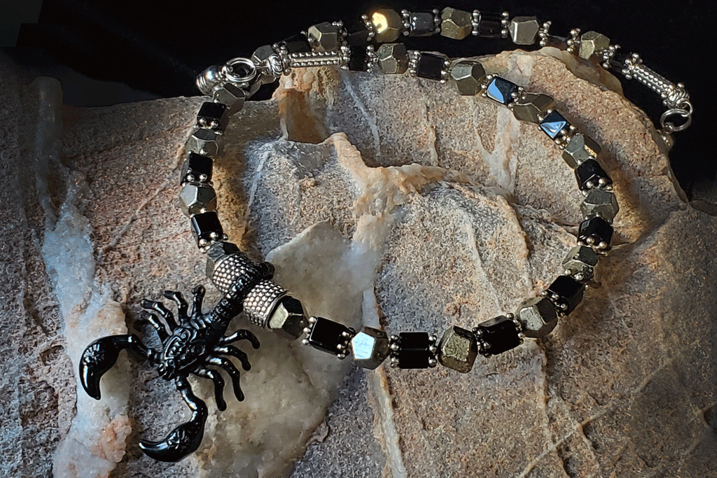 Mohave / Bohemian Mens Necklace Natural Stones Scorpio Chocker Massive Man necklace