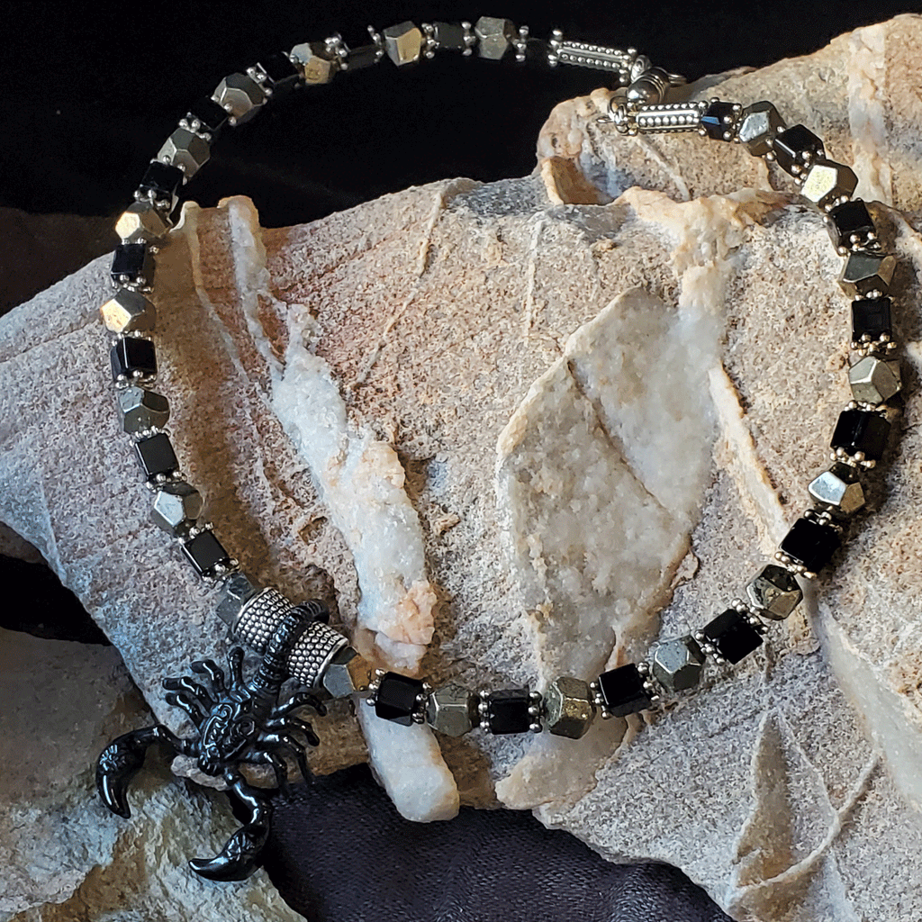 Mohave / Bohemian Mens Necklace Natural Stones Scorpio Chocker Massive Man necklace