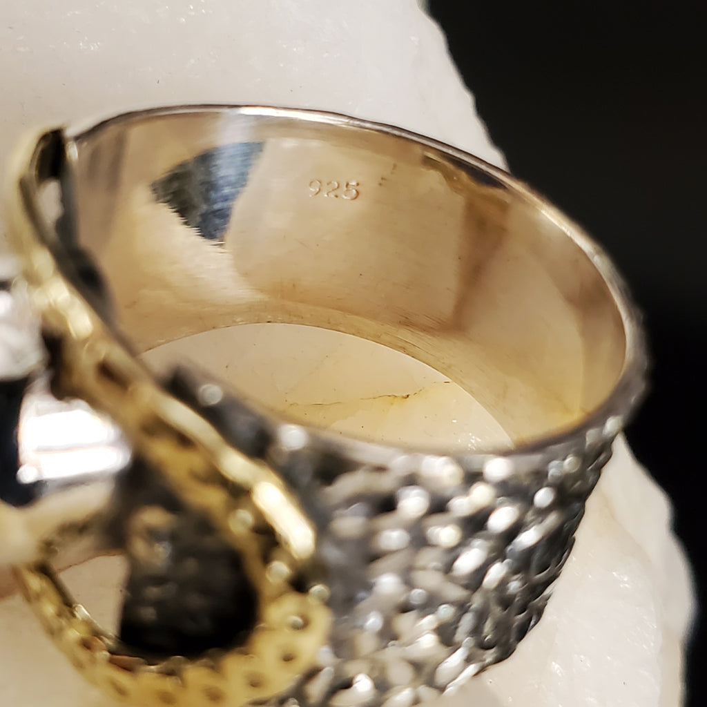 Under The Sun / 7.3 / Designer Jewelry Natural Citrine Gem Stone Unique Ring Hypoallergenic Silver 925 Ring Gift for Momen