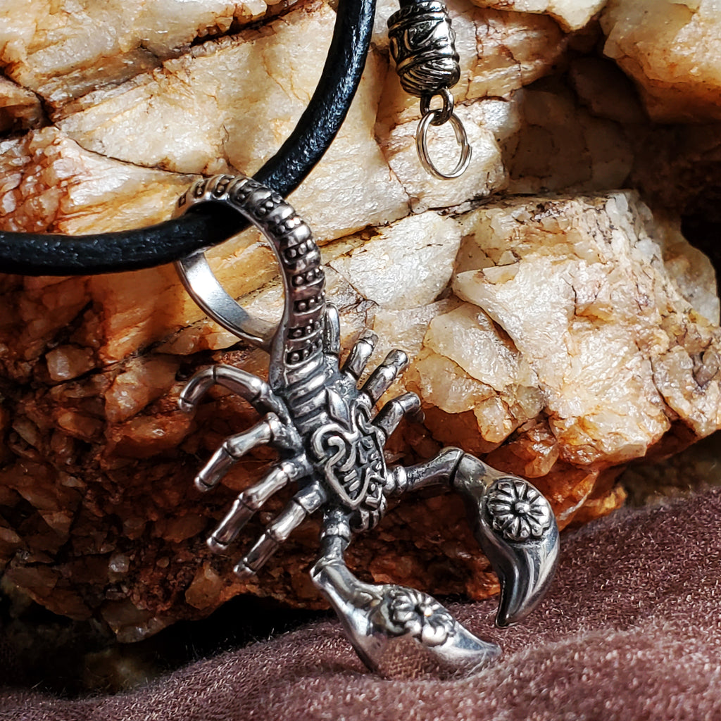 Sierra / Mens Necklace Gemstone Ancient Aliens Jewelry Tsoukalos Boho Silver