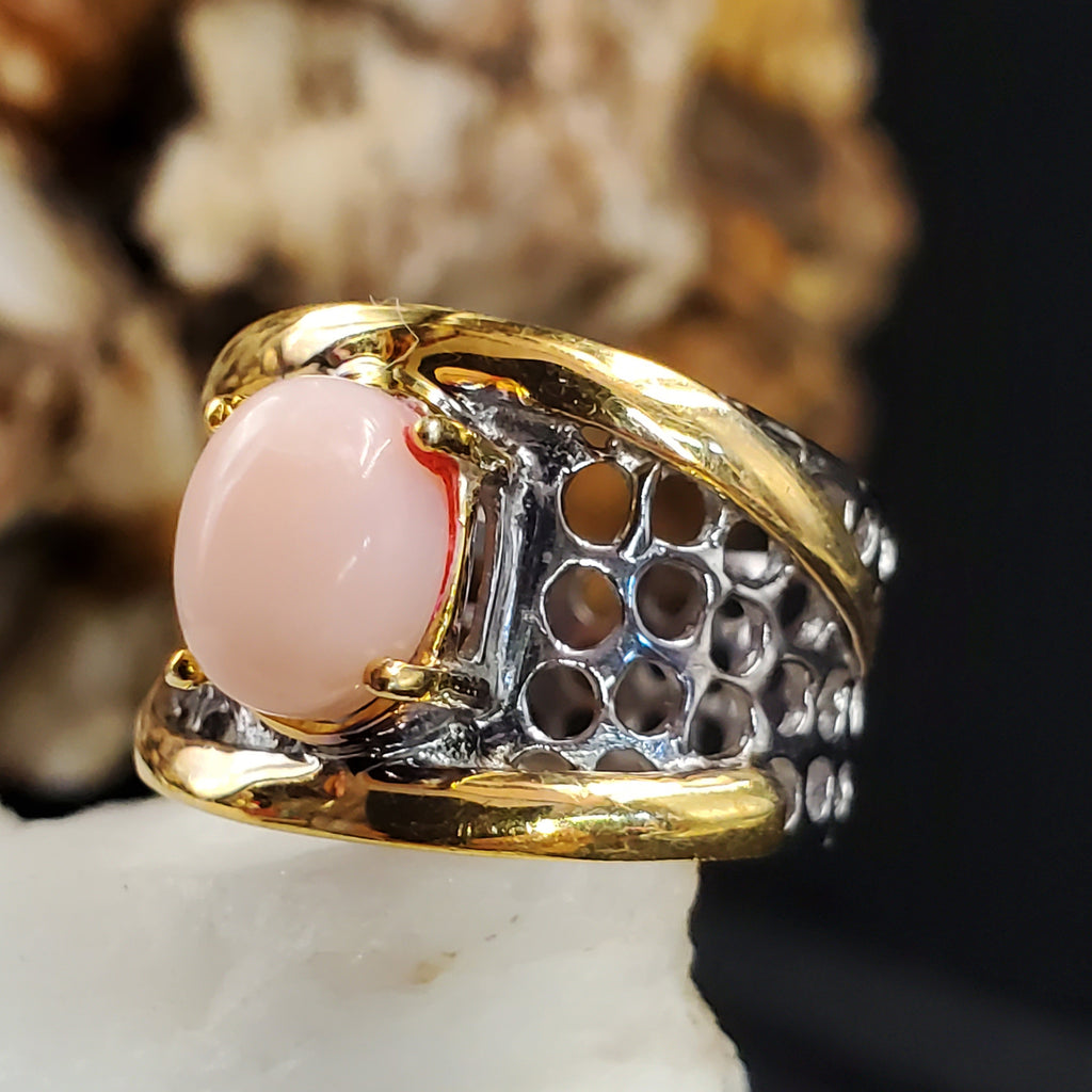 La Vida Loca / 8.5 / Designer Jewelry Roze Quartz Stone Unique Ring Hypoallergenic Silver 925 Ring Gift for Momen