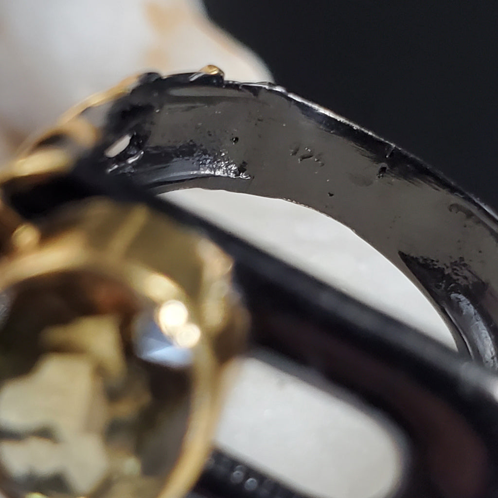 Part Time Love / 8 / Designer Jewelry Natural Citrine Stone Unique Ring Hypoallergenic Silver 925 Ring Gift for Momen