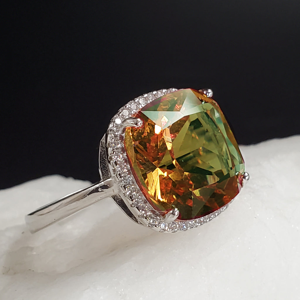 Day To Night / 8 / Designer Jewelry Alexandrite Stone Unique Ring Hypoallergenic Silver 925 Ring Gift for Momen