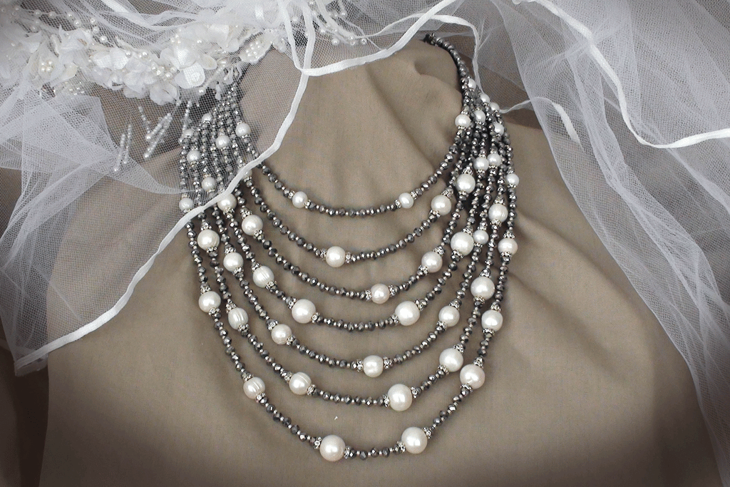 Rings of Love / Necklace for Women Classic Pearls Silver European crystals Necklace Pearl Pendant Unique Pearls Jewelry Gift For Lady