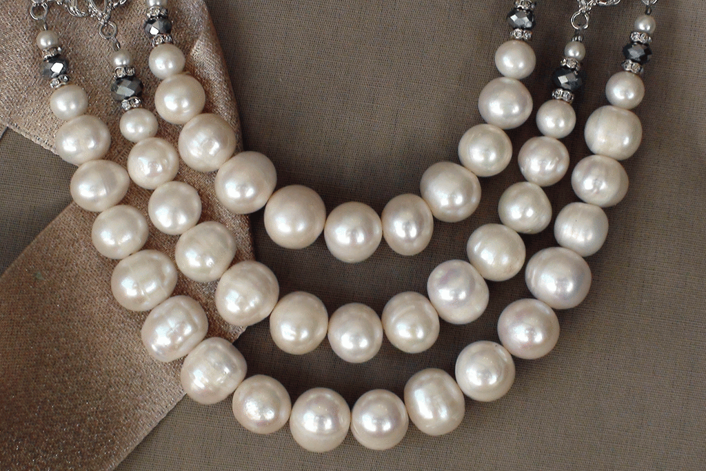 Runway Bride / Necklace for Women Classic Pearls Silver European crystals Necklace Pearl Pendant Unique Pearls Jewelry Gift For Lady