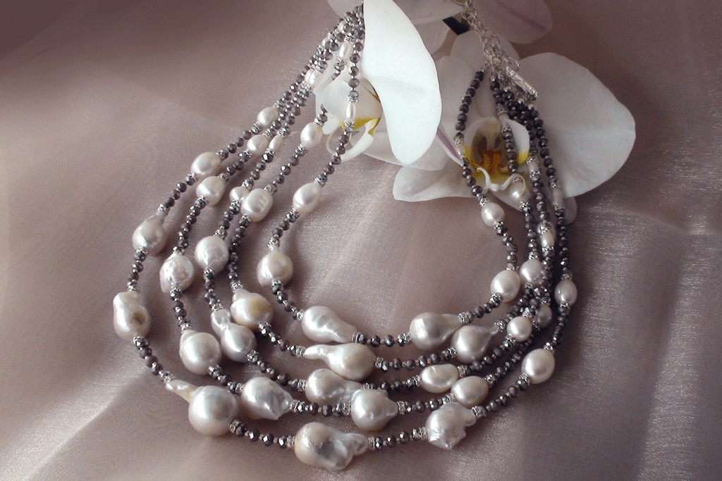 Unforgettable Journey / Designer Jewelry Silver Necklace Natural Baroque Pearls Hypoallergenic Jewelry Most Popular Jewelry Gift For Women