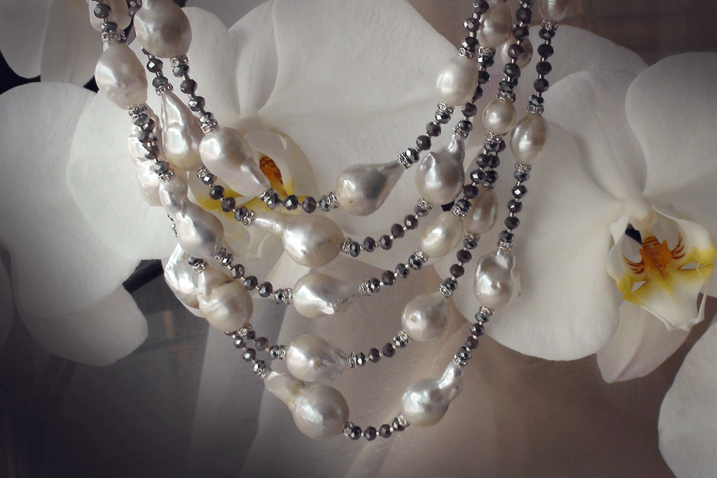 Unforgettable Journey / Designer Jewelry Silver Necklace Natural Baroque Pearls Hypoallergenic Jewelry Most Popular Jewelry Gift For Women