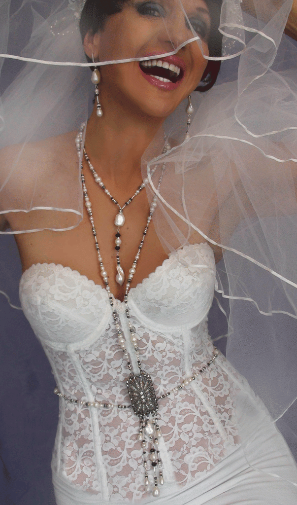 Endless Love / Designer Body Chain Necklace Silver Necklace For Women Large Baroque Pearl Pendant Unique Jewelry Gift For Lady