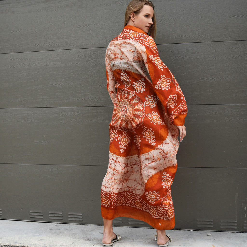 Trip to Bali / Designer Maxi Dress Boho Luxury Resort Wear Fabric Dress Artisan Concept Clothing Unique Upcycled Couture