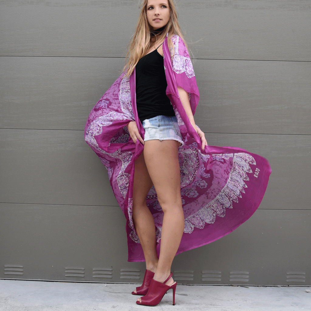 Magenta Charm / Designer Maxi Dress Boho Luxury Resort Wear Fabric Dress Artisan Concept Clothing Unique Upcycled Couture