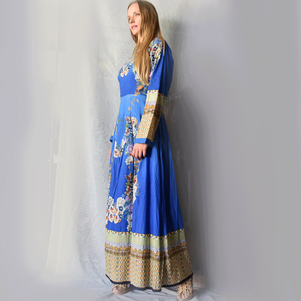 SO IN LOVE 3 / Designer Maxi Dress Boho Luxury Fabric 100% Cotton Dress Artisan Concept Clothing Unique Upcycled Couture