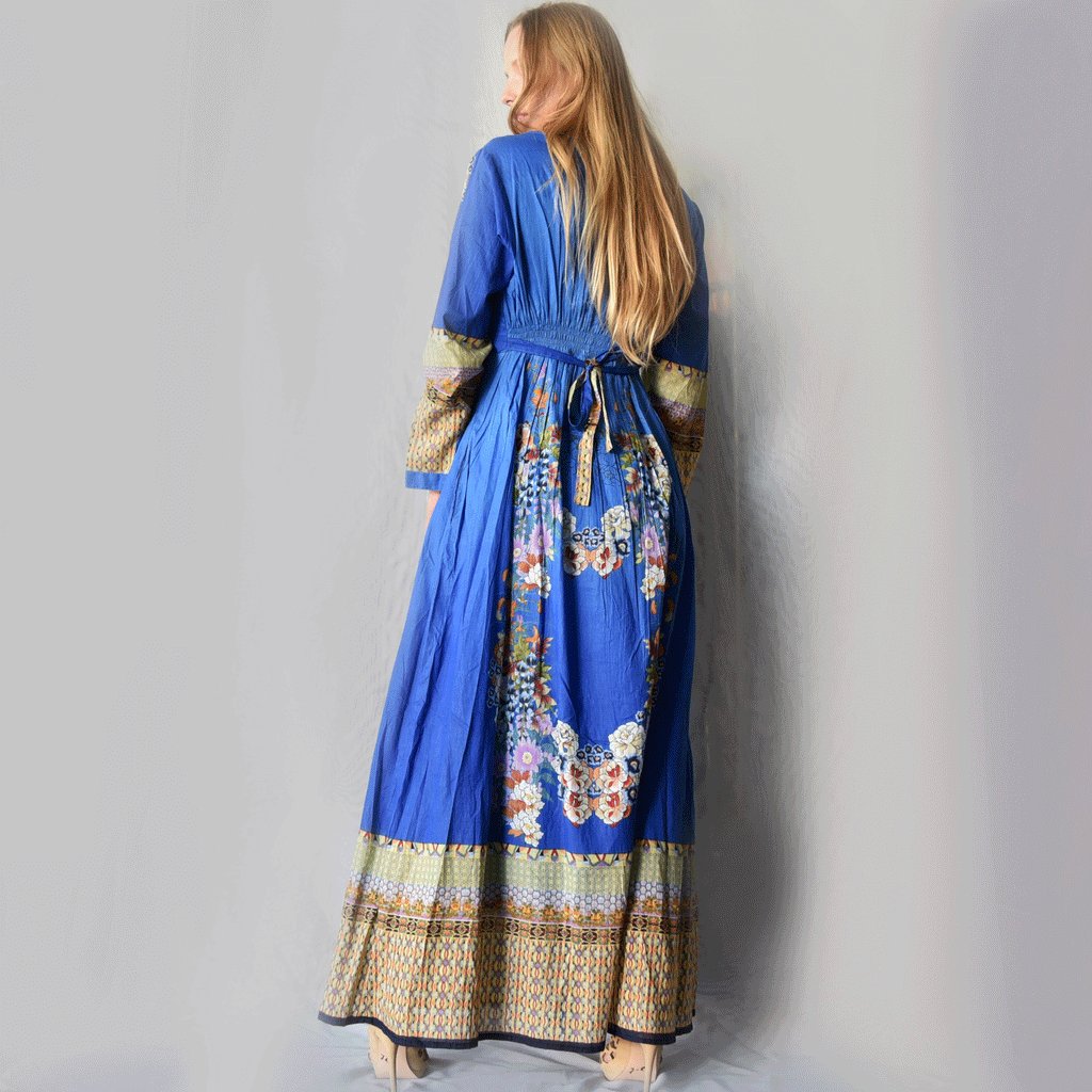 SO IN LOVE 3 / Designer Maxi Dress Boho Luxury Fabric 100% Cotton Dress Artisan Concept Clothing Unique Upcycled Couture