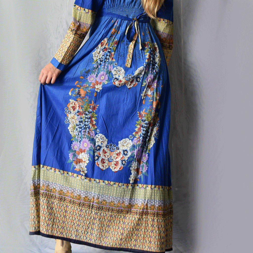 SO IN LOVE 3 / Designer Maxi Dress Boho Luxury Fabric 100% Cotton Dress Artisan Concept Clothing Unique Upcycled Couture