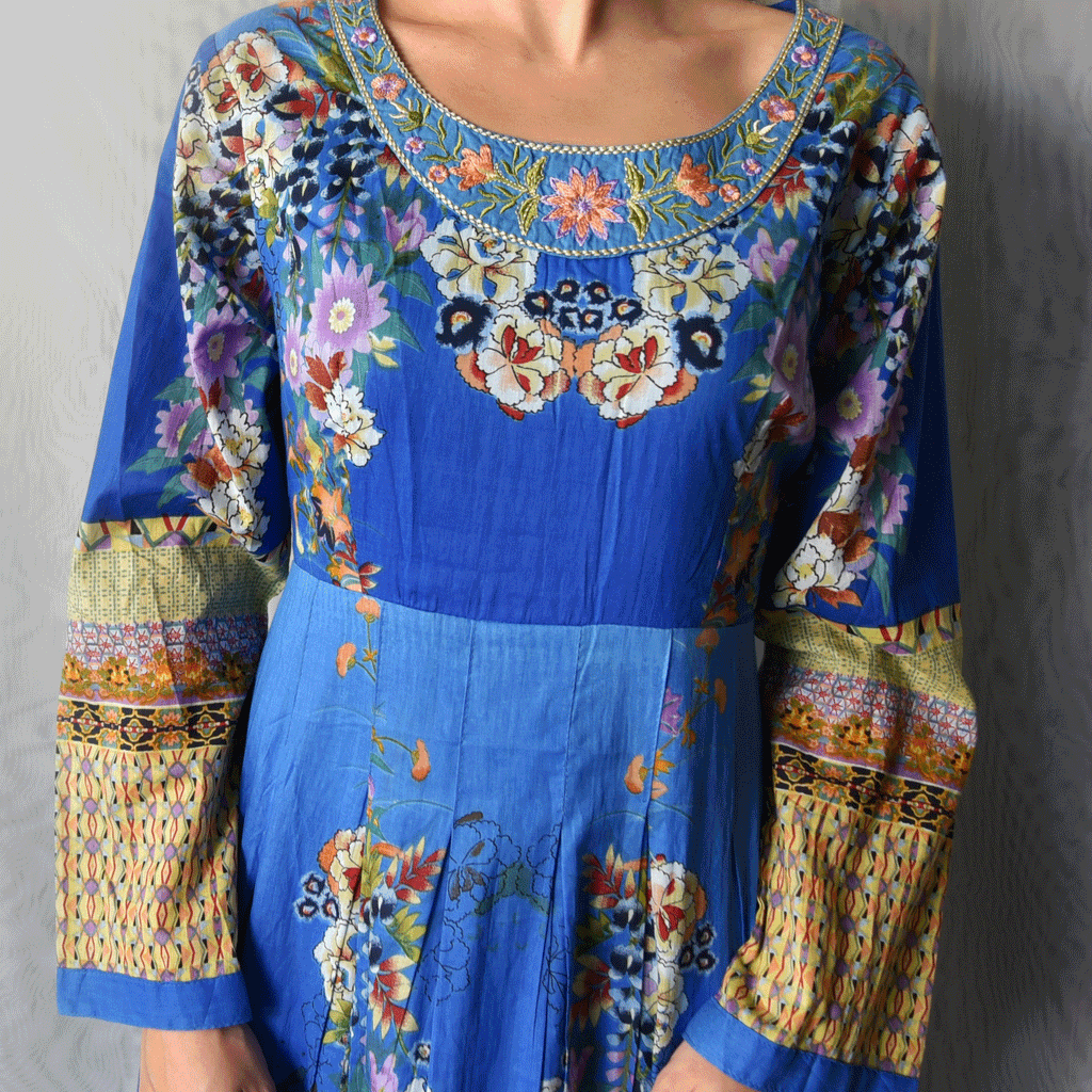 SO IN LOVE 3 / Designer Maxi Dress Boho Luxury Fabric 100% Cotton Dress Artisan Concept Clothing Unique Upcycled Couture