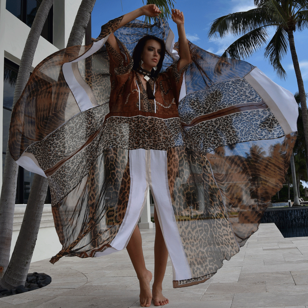 Beautifier / Designer Maxi Dress Boho Luxury Resort Wear Fabric 100% Silk Dress Artisan Concept Clothing Unique Upcycled Couture