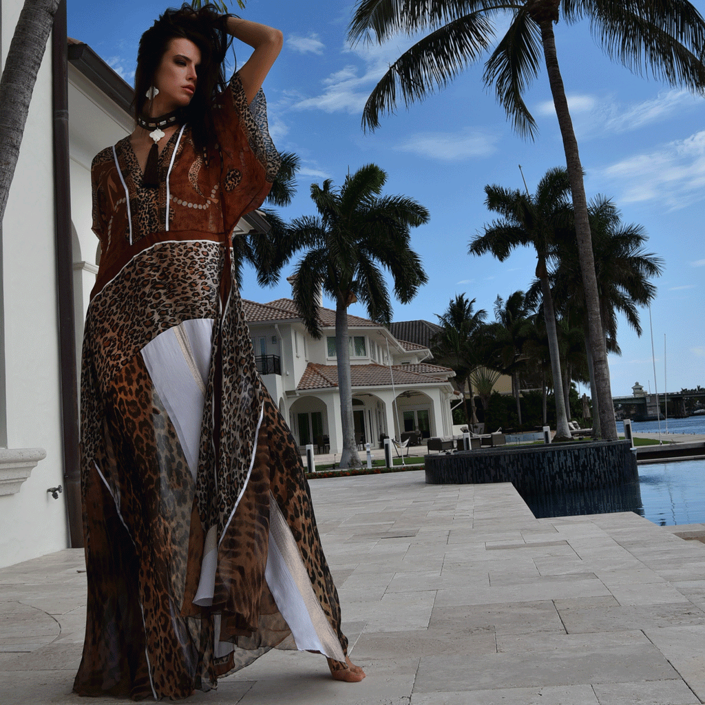 Beautifier / Designer Maxi Dress Boho Luxury Resort Wear Fabric 100% Silk Dress Artisan Concept Clothing Unique Upcycled Couture