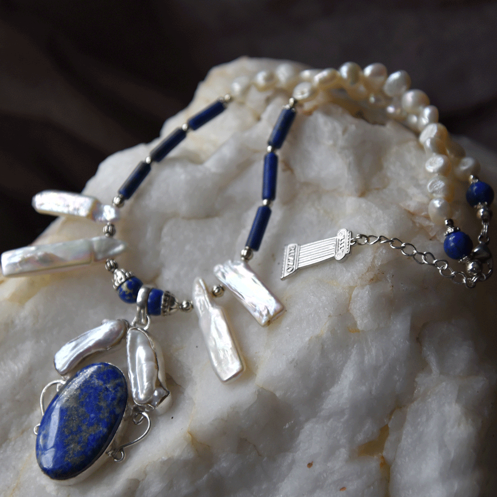 Aurora Boho / Designer Jewelry Silver Necklace Natural Baroque Pearls Hypoallergenic Jewelry Most Popular Jewelry Gift For Women