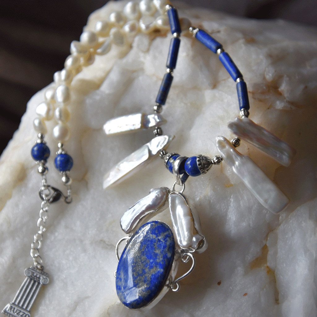 Aurora Boho / Designer Jewelry Silver Necklace Natural Baroque Pearls Hypoallergenic Jewelry Most Popular Jewelry Gift For Women