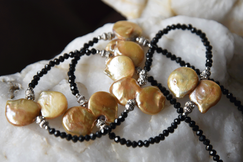 Sweet As Honey / Designer Jewelry Long Necklace Elegant Jewelry Exotic Pearl Necklace Austrian Crystal Necklace Gift for Momen