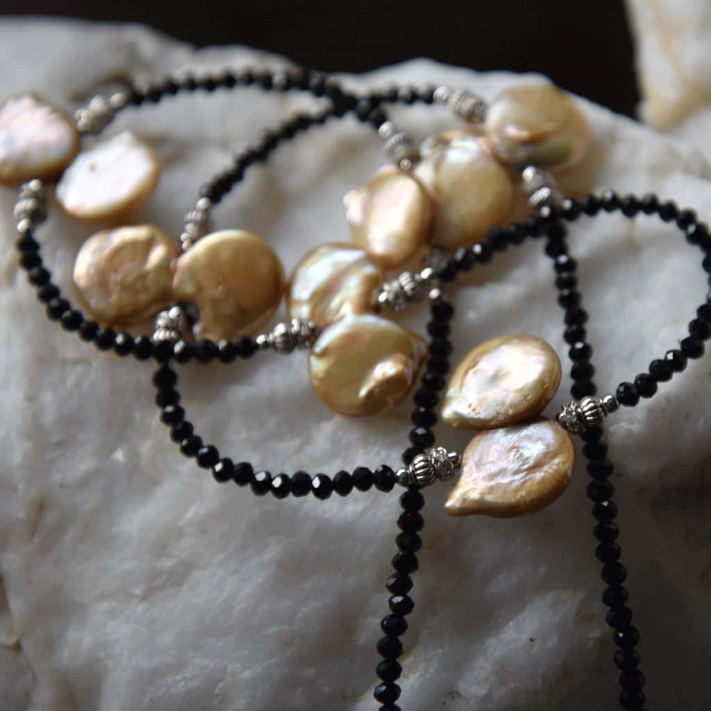 Sweet As Honey / Designer Jewelry Long Necklace Elegant Jewelry Exotic Pearl Necklace Austrian Crystal Necklace Gift for Momen