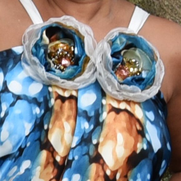 Spring Fresh / Designer Maxi Dress Boho Luxury Resort Wear Fabric Dress Artisan Concept Clothing Unique Upcycled Couture